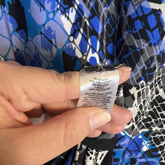 Saint Tropez West Womens Printed Shift Dress Plus Size 20W Multi Color Stretch - Picture 7 of 11